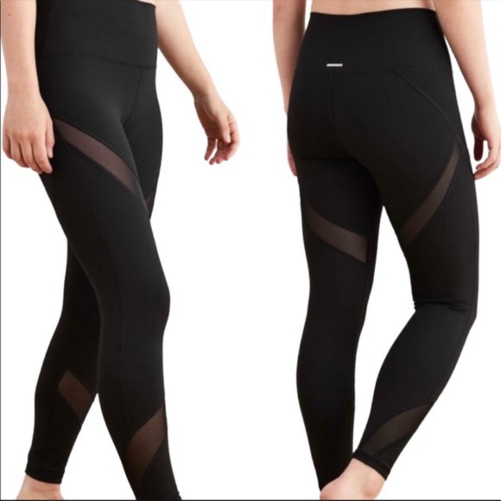 Aerie Black Mesh High-Waisted Leggings | Size S